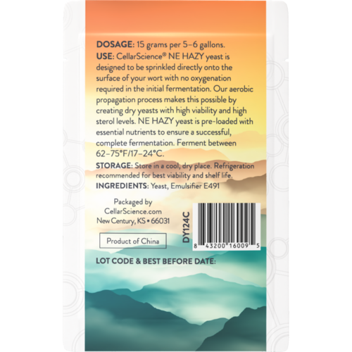 CellarScience NE HAZY Dry Yeast | New England Ale | Premium Beer Yeast, 15g