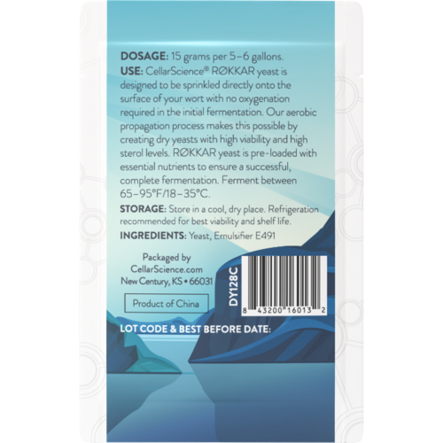 CellarScience RØKKAR Dry Yeast | Norwegian Ale | Premium Beer Yeast, 15g