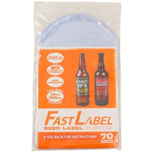 FastLabel Beer Label Sleeves - 12 oz - 70 sleeves