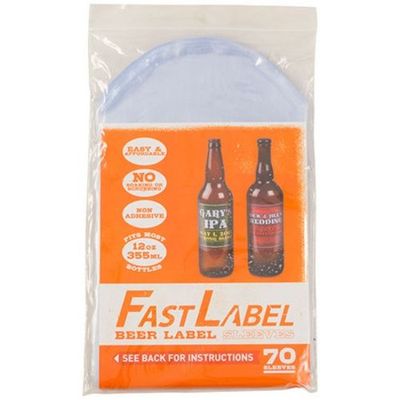 FastLabel Beer Label Sleeves - 12 oz - 70 sleeves FastLabel Beer Label Sleeves - 12 oz - 70 sleeves