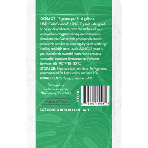 CellarScience JUNGLE Dry Yeast | Specialty Ale | Premium Beer Yeast, 15g