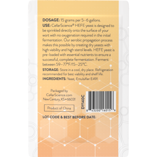 CellarScience HEFE Dry Yeast | Wheat Ale | Premium Beer Yeast, 15g