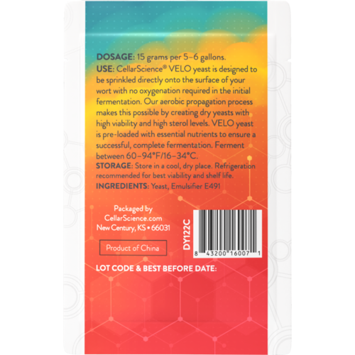 CellarScience VELO Dry Yeast | Specialty Ale | Premium Beer Yeast, 15g