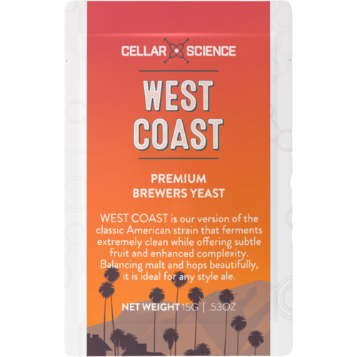 CellarScience WEST COAST Dry Yeast | American Ale | Premium Beer Yeast, 15g