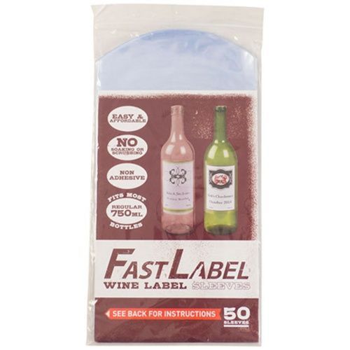 FastLabel 22oz Beer and 750ml Wine Bottle Label Sleeves - 50 sleeves