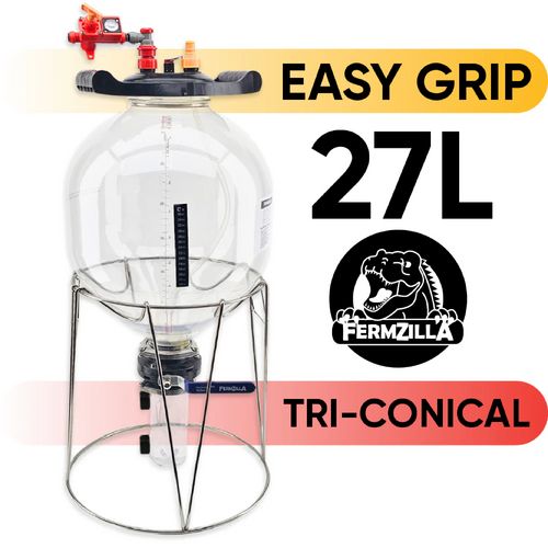 FermZilla Tri-Conical Easy-Grip Pressure Fermenter Starter Kit | 27L | 7.1G