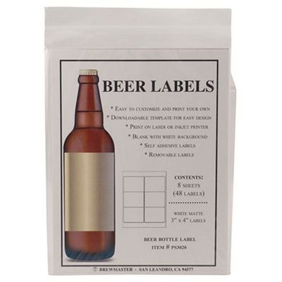 Bottle Labels - Beer - Pack of 48 (8 sheets) Bottle Labels - Beer - Pack of 48 (8 sheets)