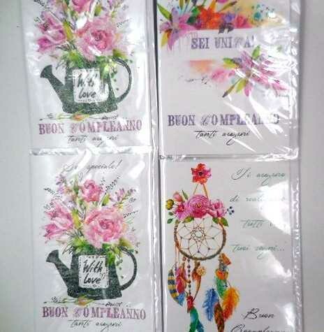 Biglietti Augurali Compleanno FIORI COLORATI 12Unt