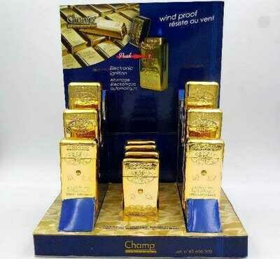 Accendino Antivento CHAMP GOLDBAR Electronic Ignition x1pz