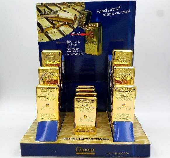 Accendino Antivento CHAMP GOLDBAR Electronic Ignition x1pz