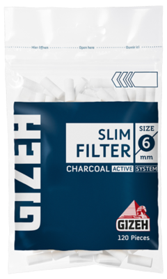 GIZEH Filtri Slim 6mm CHARCOAL in Busta 120ff scx20pz