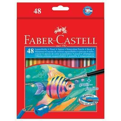 FABER CASTELL Matite Colorate Acquarellabili + Pennello 48pz