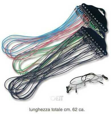 Cordini Occhiali Rubber Nero 12pz
