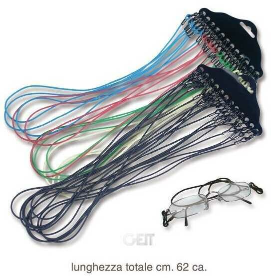 Cordini Occhiali Rubber Nero 12pz