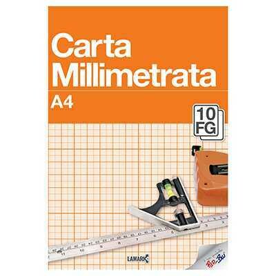 Blocco CARTA MILLIMETRATA 21x29,7cm 10ff Con Rimbocco