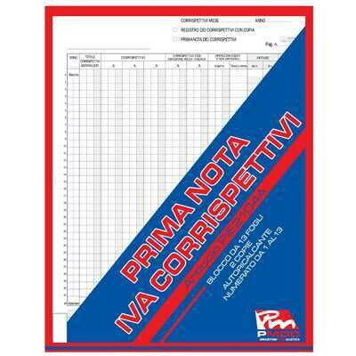 PMOD Registro Prima Nota Iva Corrispettivi 13ff 2 Copie 29x23cm x1pz