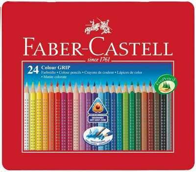 FABER CASTELL Pastelli Colour Grip 24 Unt Astuccio Metallo