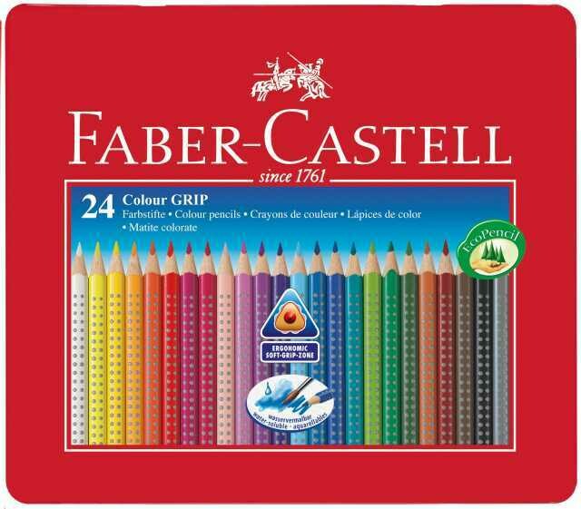 FABER CASTELL Pastelli Colour Grip 24 Unt Astuccio Metallo