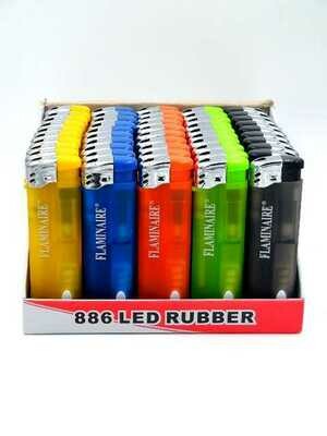 Accendino Elettronico FLAMINAIRE LED 886 RUBBER scx50pz