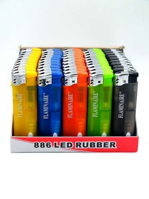 Accendino Elettronico FLAMINAIRE LED 886 RUBBER scx50pz