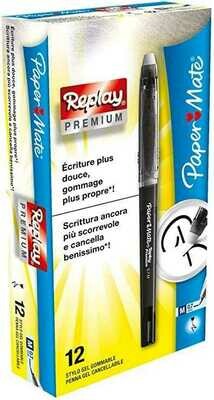 Penna PAPER MATE REPLAY Premium Gel Nero 12Unt