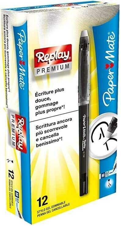 Penna PAPER MATE REPLAY Premium Gel Nero 12Unt