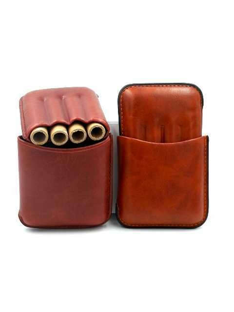 SHIELD Portasigarette in Pelle MARRONE 4 Posti x1pz