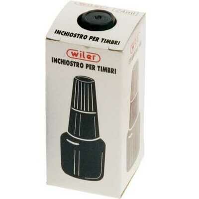 WILER Inchiostro NERO Per Cuscinetti Timbri 24ml x1pz