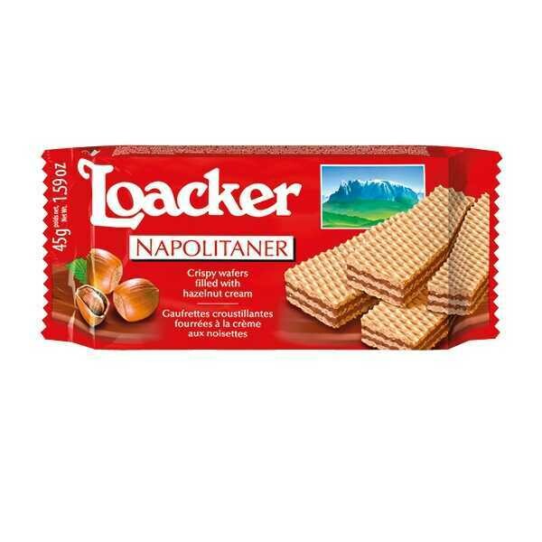 LOACKER Wafer Nocciola ROSSO 45gr scx25pz LOACKER Wafer Nocciola ROSSO 45gr scx25pz