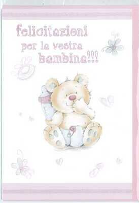 SFUSO Biglietti Augurali Nascita Femmina Bambina