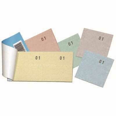 Blocco Cassa Numerato 1-100 Colori Assortiti 6x23cm
