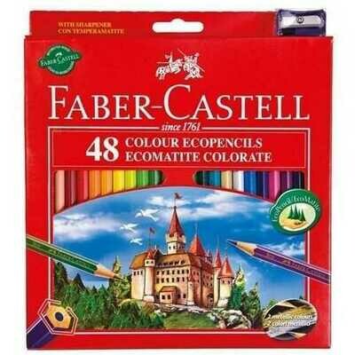 FABER CASTELL Pastelli Colorati Ecomatite 48pz +Temperino