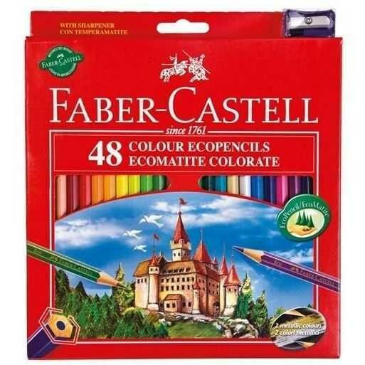 FABER CASTELL Pastelli Colorati Ecomatite 48pz +Temperino
