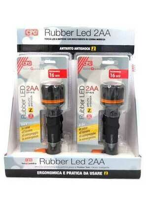 LUCE QUADRA Torcia Led in Gomma Antiurto 3 LED Blister x1pz
