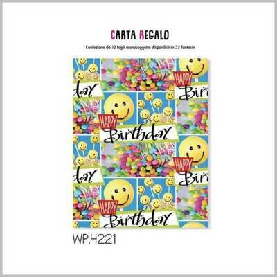 Carta Regalo 70x100cm HAPPY BIRTHDAY 12Unt