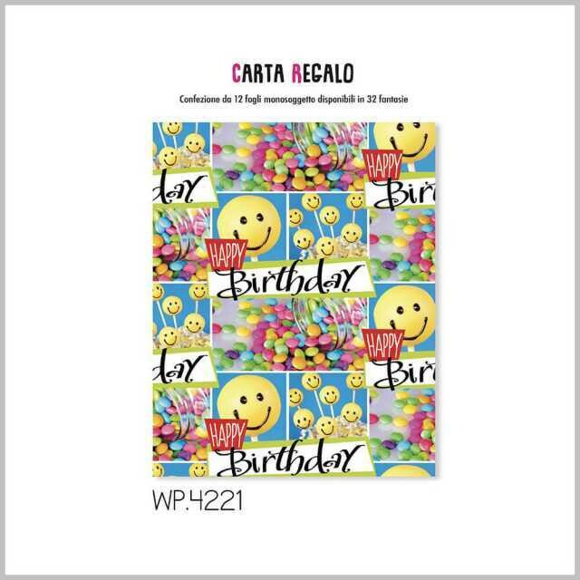 Carta Regalo 70x100cm HAPPY BIRTHDAY 12Unt