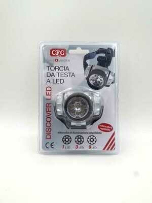 DISCOVER LED Torcia da Testa 9 LED Blister x1pz