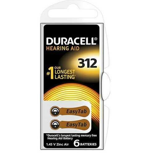 DURACELL Pile Acustiche 312 1.45V Marrone blx6pz