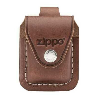 ZIPPO Portaccendino in Pelle Marrone con Passante