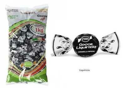 Caramella BONELLE Busta Gocce di Liquirizia 1kg x125pz Caramella BONELLE Busta Gocce di Liquirizia 1kg x125pz