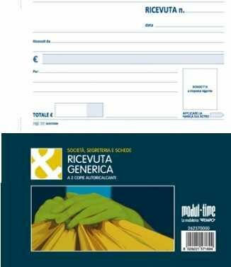 MODUL TIME Ricevuta Generica 50ff 2 Copie 17x10cm scx5pz