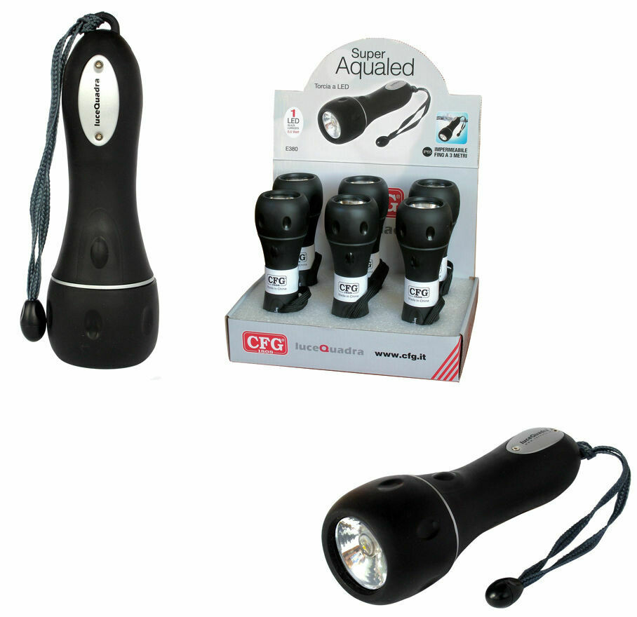 SUPER AQUALED Torcia LED in Gomma Morbida Antiurto x1pz