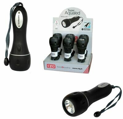 SUPER AQUALED Torcia LED in Gomma Morbida Antiurto x1pz