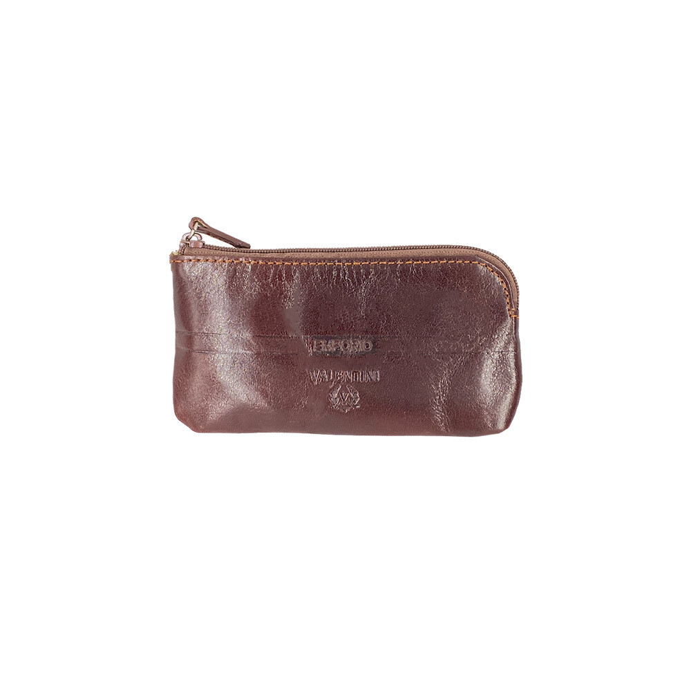 VALENTINI Portachiavi in Pelle Borsetta con 2 Zip x1pz