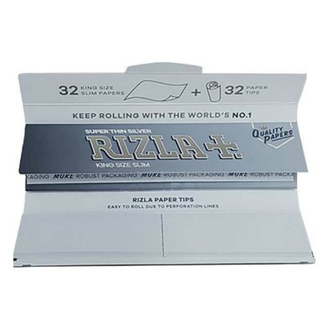 RIZLA Cartina Lunga KS Slim SILVER + Tips scx24pz