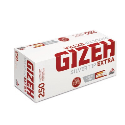 GIZEH Tubi Vuoti Regular Long 25x8mm SILVER TIP 250unt scx4pz