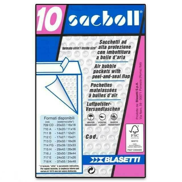 Buste Imbottite SACBOLL 713 D 20x32cm scx10pz Buste Imbottite SACBOLL 713 D 20x32cm scx10pz