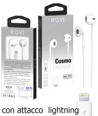COSMO Ricarica AURICOLARI Lightning Con Microfono x1pz