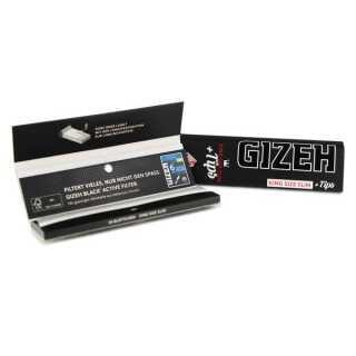 GIZEH Cartina Lunga KS Slim BLACK Magnet EXTRAFINE + Tips scx26pz