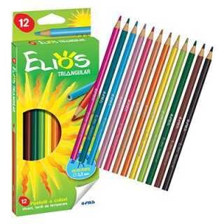 GIOTTO ELIOS Pastelli Colorati Triangolari da 12unt scx10